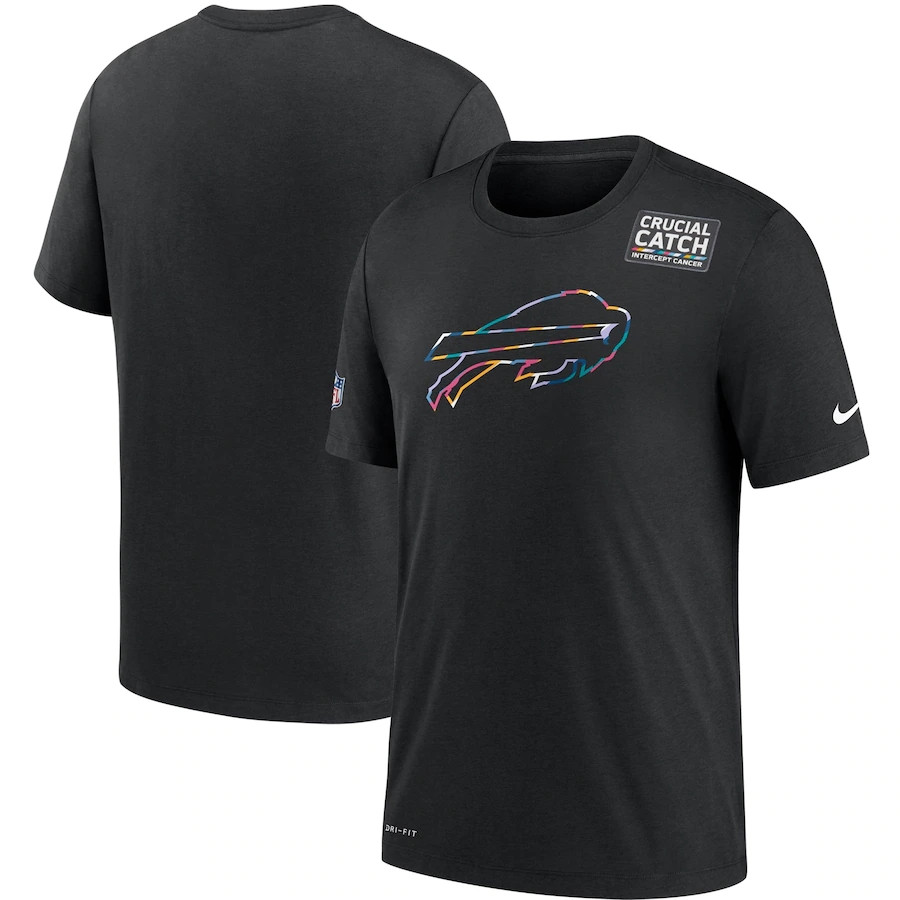 Men's Buffalo Bills Black NFL 2020 Sideline Crucial Catch Performance T-Shirt